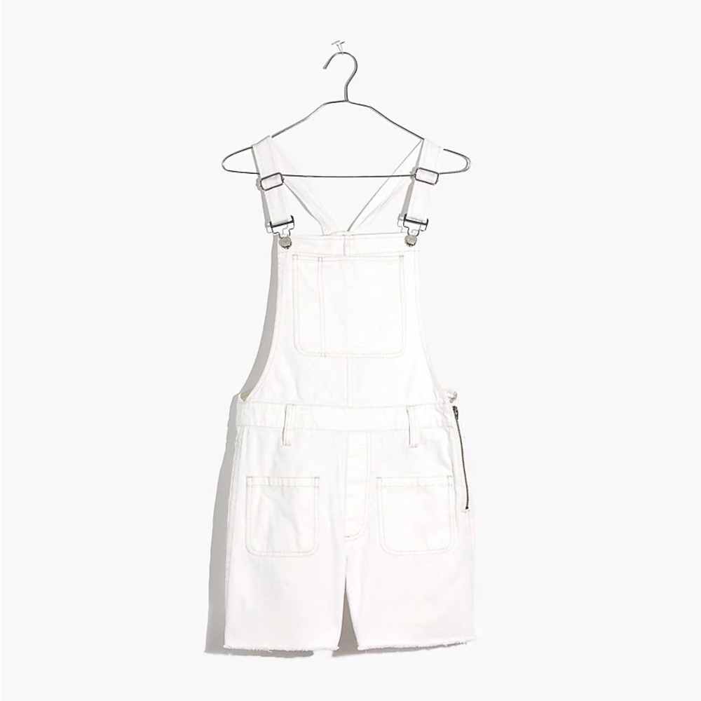 Madewell Adirondack Short Overalls in Tile White